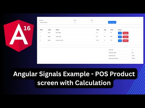 Angular signals real time example - POS product add screen with calculation | angular signal CRUD