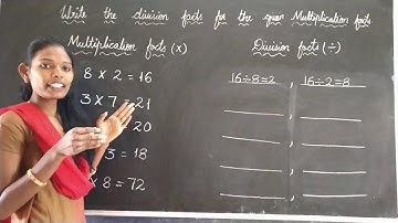 Division Facts for the given multiplication facts