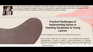 Presentation article analysis Teaching English to Young Learners (TEYL)