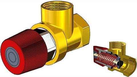 SolidWorks Tutorial #313 : Relief valve PRV  (movable spring, screw, distance mate)