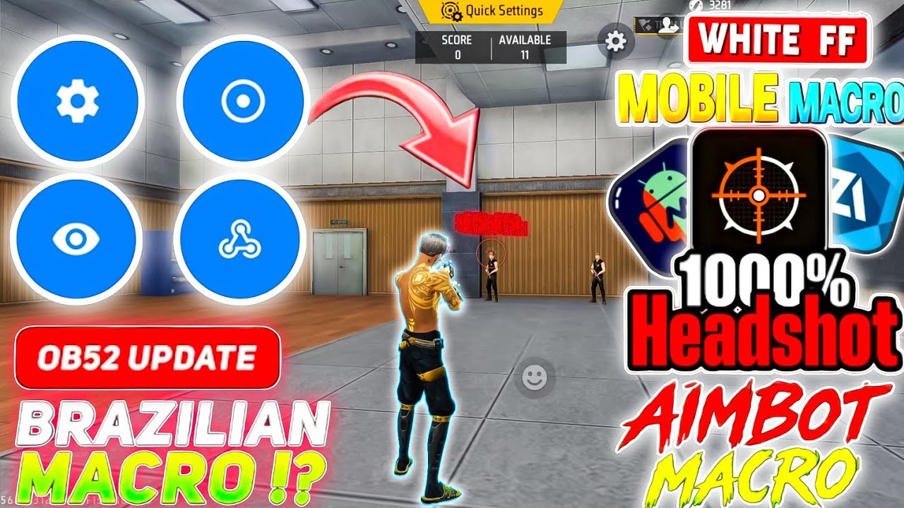 Free fire aimbot Apk☠️Macrodroid sensi | 1000%Working App👾No recoilCC📱Headshot app ob52 update