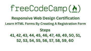 FreeCodeCamp  Responsive Web Design  Learn HTML Forms By Creating A Registration Form steps 41 - 60