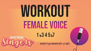 Vocal Workout | Female Voice | 1 b3 4 5 b7 - minor pentatonic scale 🎤👱🏻‍♀️👩🏽👩🏼‍🦱👧🏾 4k😎