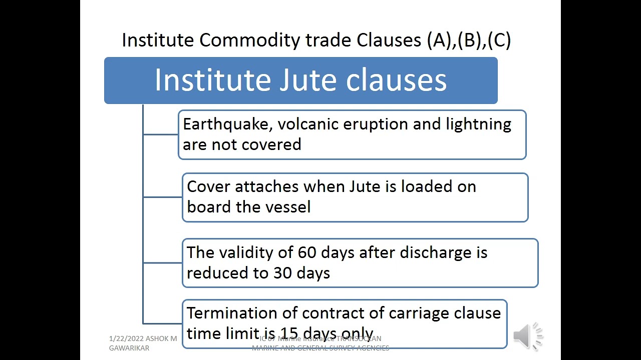Ic 67 chapter 5 cargo insurance part 2 youtube