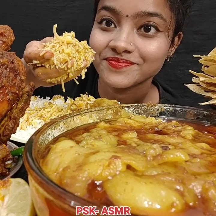 ASMR: EATING SPICY MUTTON FAT CURRY🔥 BASMATI RICE || #shorts #mukbangn#asmreating #mukbangasmr #asmr
