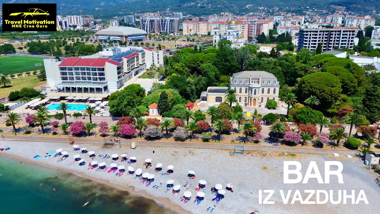 BAR grad, plaža i kupanje u Avgustu 2025 snimak dronom - BAR City [4K Aerial View] MNE Crna Gora