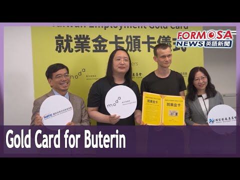 Ethereum co-founder Vitalik Buterin receives Taiwan Employment Gold Card