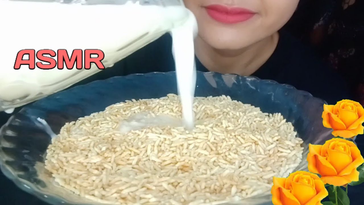 Raw Rice Eating ASMR Basmati Roasted with Milk || Makan Beras @ShriASMR ...