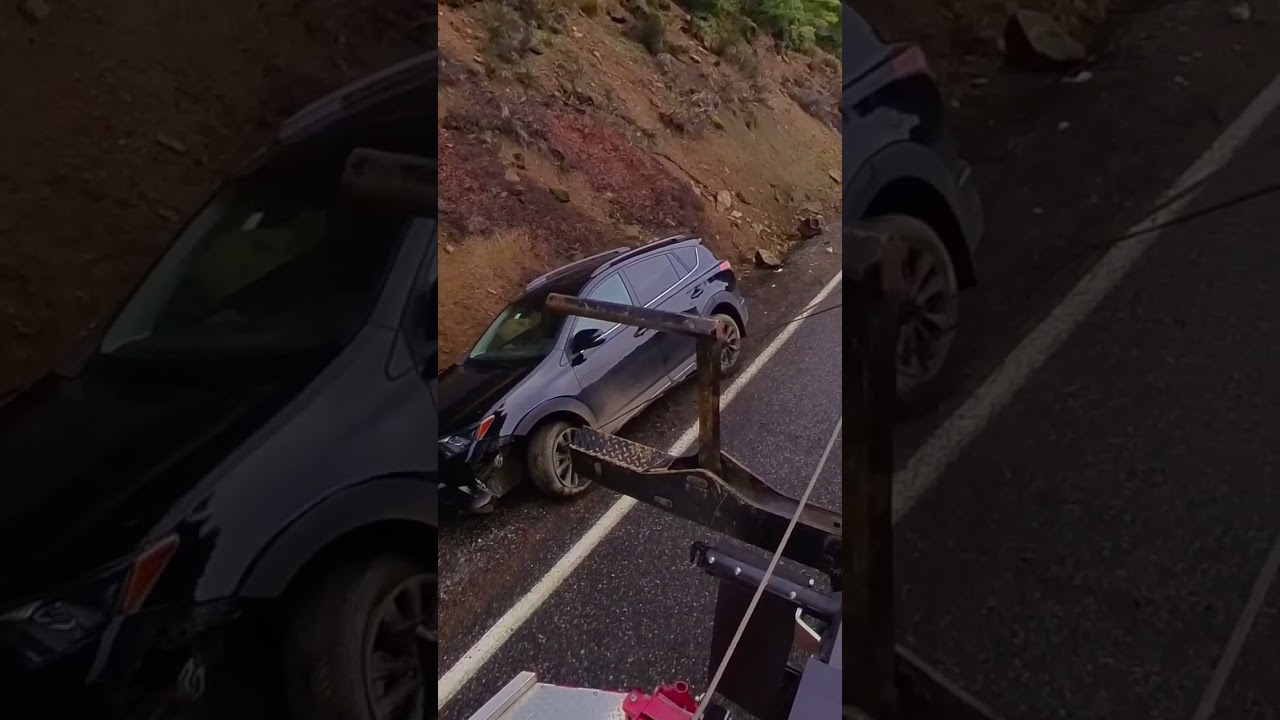 Driver fell asleep in a Toyota! 6 #automobile #towing #accident #police #crash #winching #viral