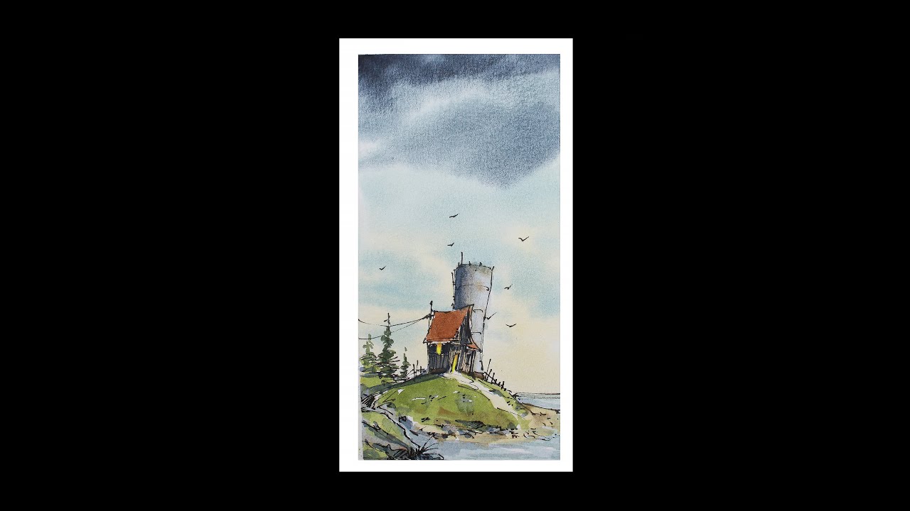 Time lapse Doodle Sketch Line and Wash watercolor By Nil Rocha #Shorts ...