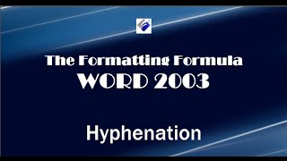 Word 2003   Hyphenation - Add Automatic Hyphenation To Your Documents