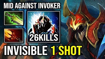 How to Play Mid Nyx Assassin Against Invoker with 1 Shot Invisible Ganker Level 5 Dagon Dota 2