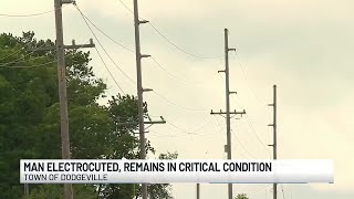 Paving worker in critical condition after Iowa County power line electrocution