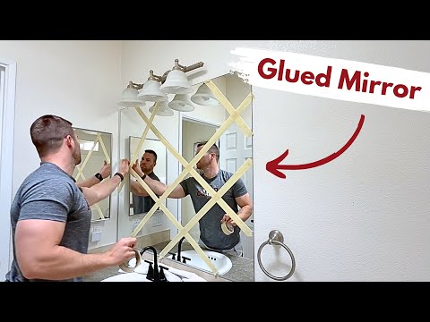How to Remove a Glued Bathroom Mirror and Repair Torn Drywall | Builds by Maz