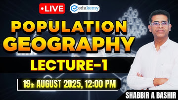 Live Class | Geography Optional | Population Geography | Lecture 1 | Shabbir A Bashir
