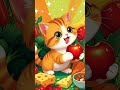 Adorable kitten munching on fruits and veggies 🐱🍎🥕 – cuteness overload! #kidsvideo #cuteanimals