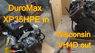 Bobcat 610 Re-Power. Wisconsin VH4D out, Duromax XP35HPE in.