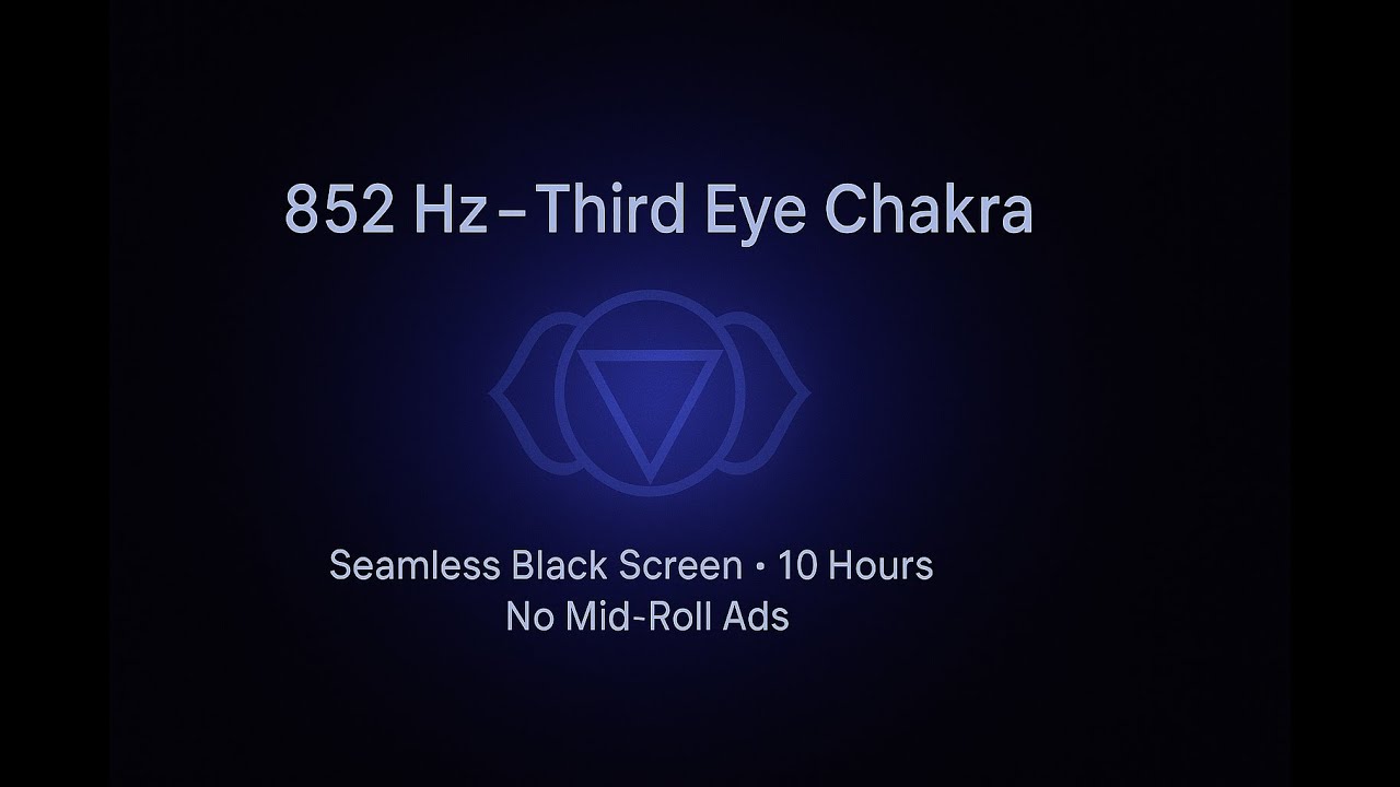852 Hz Third Eye Chakra Frequency (10 Hours) – Black Screen • Intuition ...