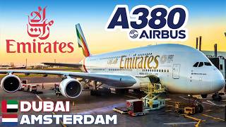 7 HOURS IN EMIRATES A380 ECONOMY Class from Dubai to Amsterdam