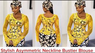 How to Draft & Sew an Asymmetric Neckline Bustier Blouse | Step-by-Step Sewing Tutorial