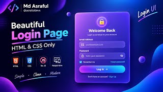 Full Build a Modern Login Page with HTML & CSS Only | Responsive Login Form UI Update