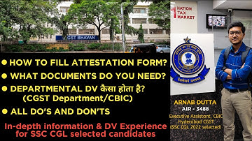 SSC CGL 2022 Departmental DV || CBIC Department || Complete Process & My Experience || Must Watch