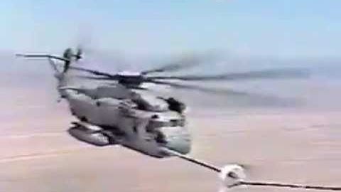 Sea Stallion CH 53E Helicopter Mid Air Refueling Accident cuts Fuel Probe with KC 135 Stratotanker (