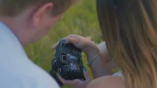 adult couple posing for female photographer during fashion photo shoot outdoor clos SBV 308064735