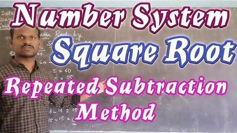 TN 8th Maths|Square Root by Repeated Subtraction Method|in tamil