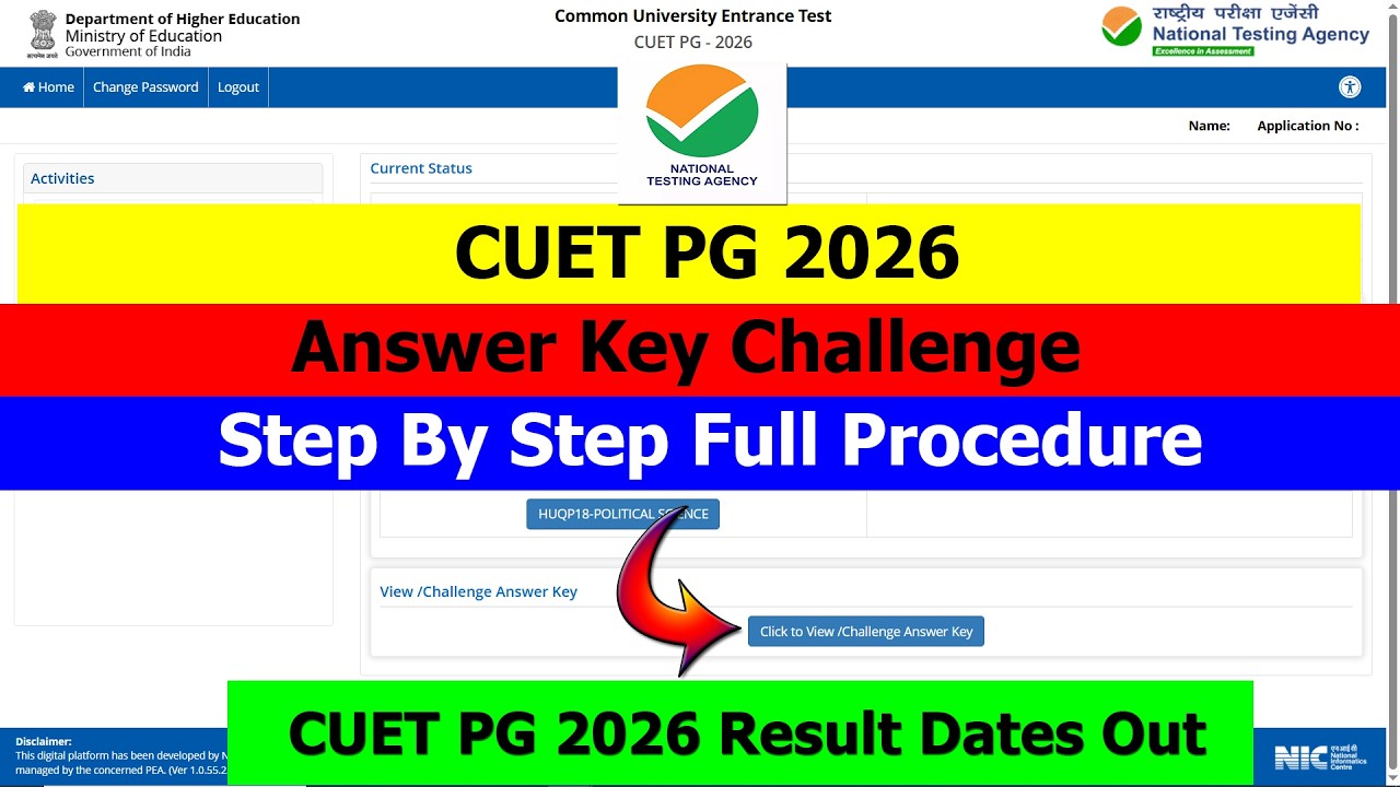 CUET PG 2026 Provisional Answer Key Out | How to Challenge Answer Key ...