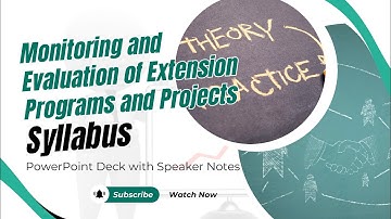 Syllabus of Monitoring and Evaluation of Extension Programs and Projects