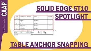 Solid Edge ST10 Spotlight #1 - Table Anchor and Locate Background Net Worth