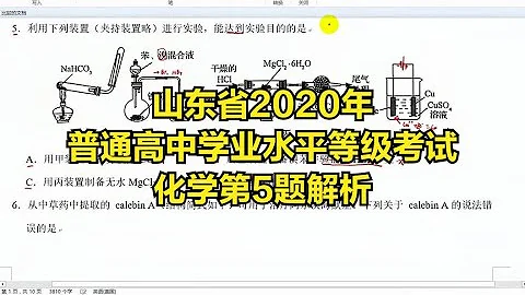 山東省2020年普通高中學業水平等級考試化學第5題解析 - 天天要聞