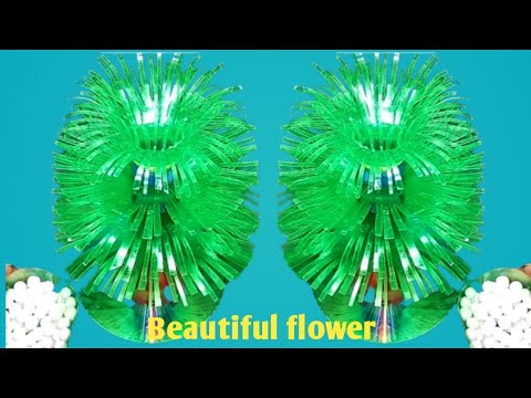 Make Wonderful Flower / Empty Plastic Bottle Vase Making Craft || Water Bottle Recycle Flower Vase.