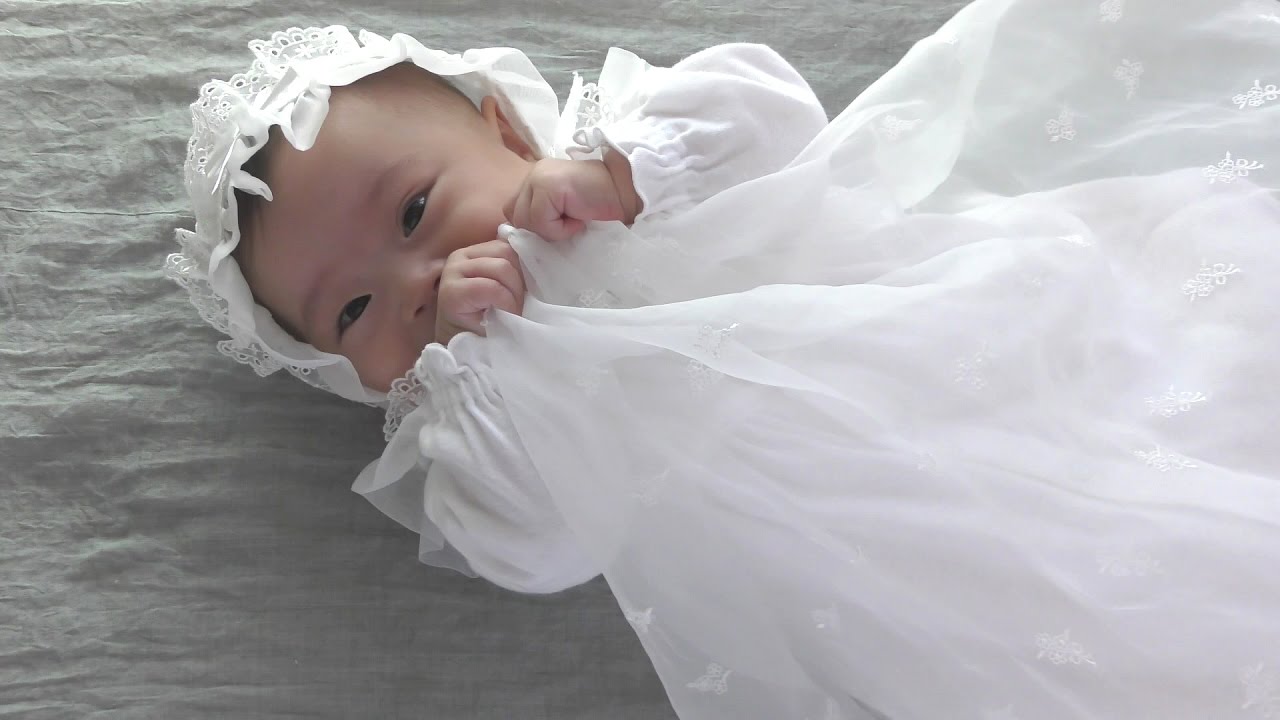 cute baby girl in white frock