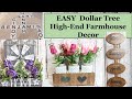 NEW EASY HIGH-END DOLLAR TREE FARMHOUSE HOME DECOR DIYs #dollartreediy #farmhousedecor