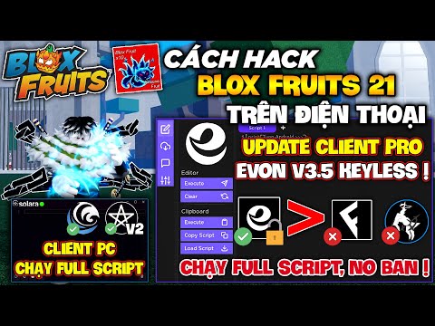 Cập Nhật Hack Vip Hơn Arceus X ! Evon Nokey 100% Hỗ Trợ Full Script Blox Fruits 21, Update Client PC