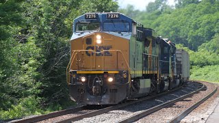 CSX Low Ditch CM44 #7276 Leads M626 Through Amsterdam Including A Geep And A SD40-2