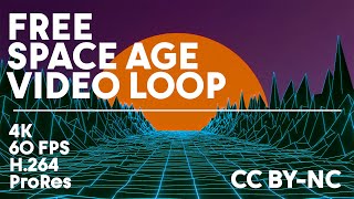 Free Space Age Synthwave Drive  - Stock Video Loop - 4K 60 FPS - Creative Commons