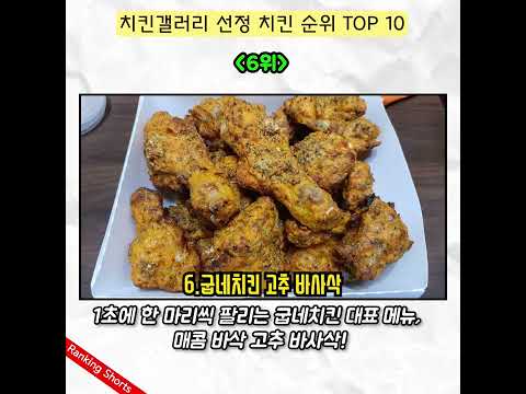   치킨갤러리 선정 치킨 순위 TOP 10