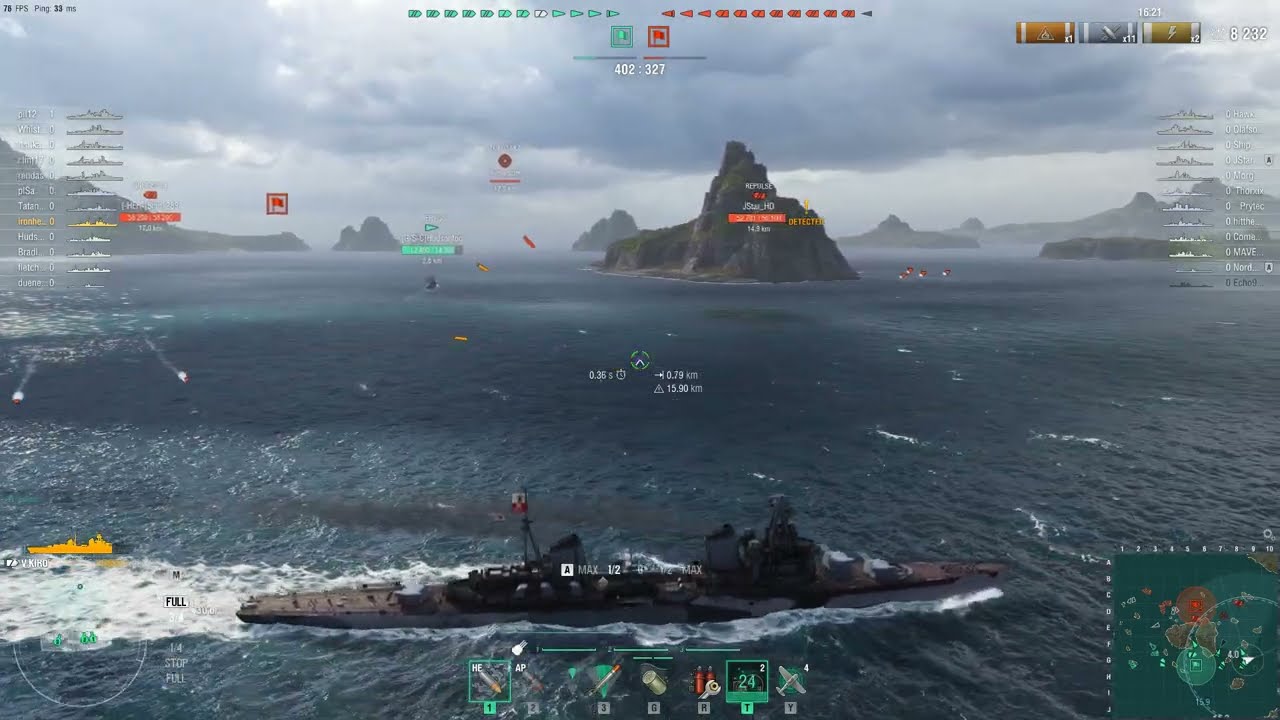 World Of Warships Random Battle Gameplay With KIROV Cruiser (No Commentary Gameplay)