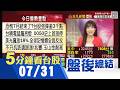 費半.韓股暴漲領軍 台股月底上演絕地反攻 台積電漲停創三大紀錄 權值股.高價股.記憶體.PCB.被動元件等同步強攻 上市櫃逾200檔亮燈｜主播貝庭｜【5分鐘看台股】20260731｜非凡財經新聞