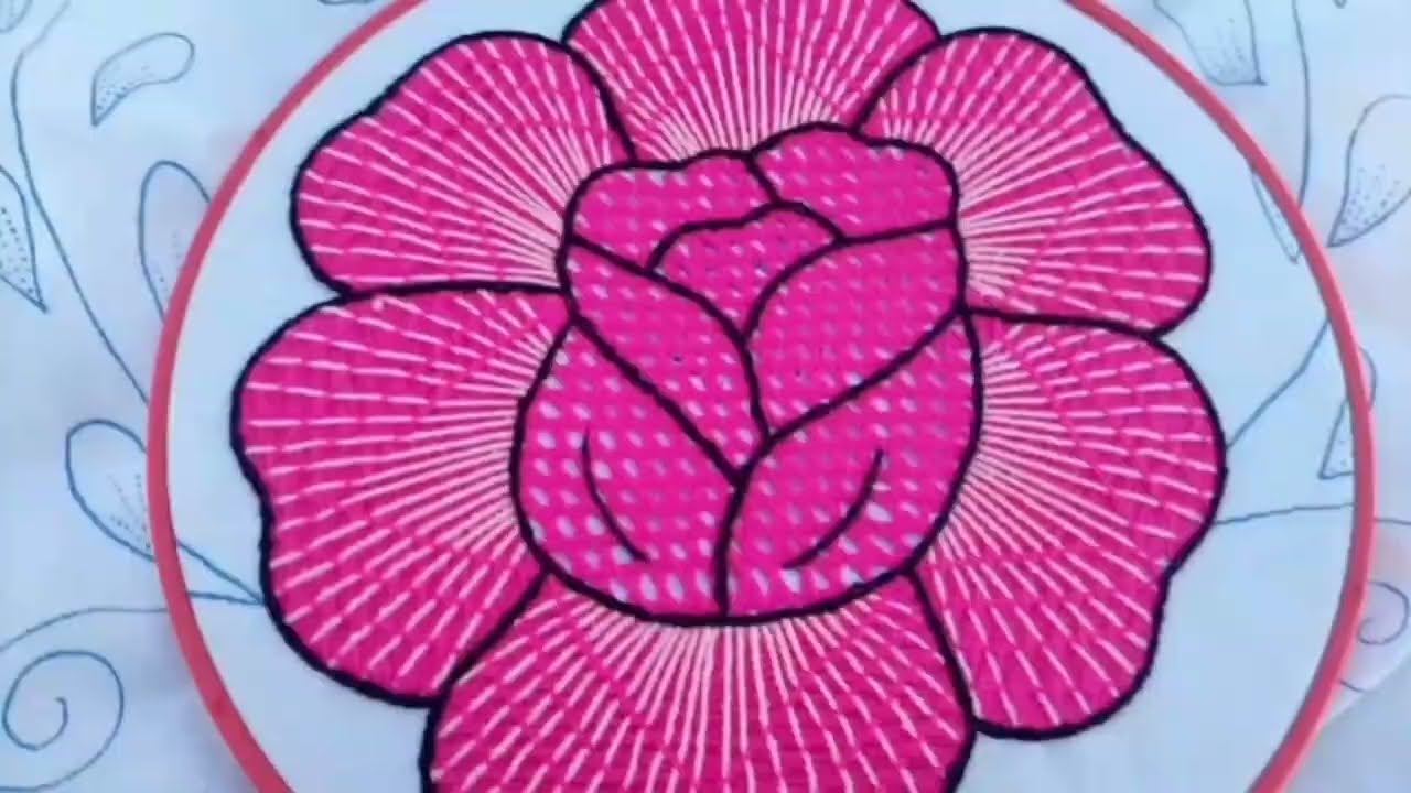 Bordado para flores grandes rosas