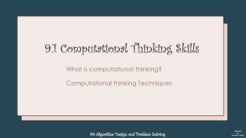 Cambridge AS Level | 9.1 Computational Thinking Skills | Outline