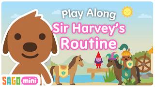 Sir Harvey's Routine | Sago Mini World | Play Along Video for Kids