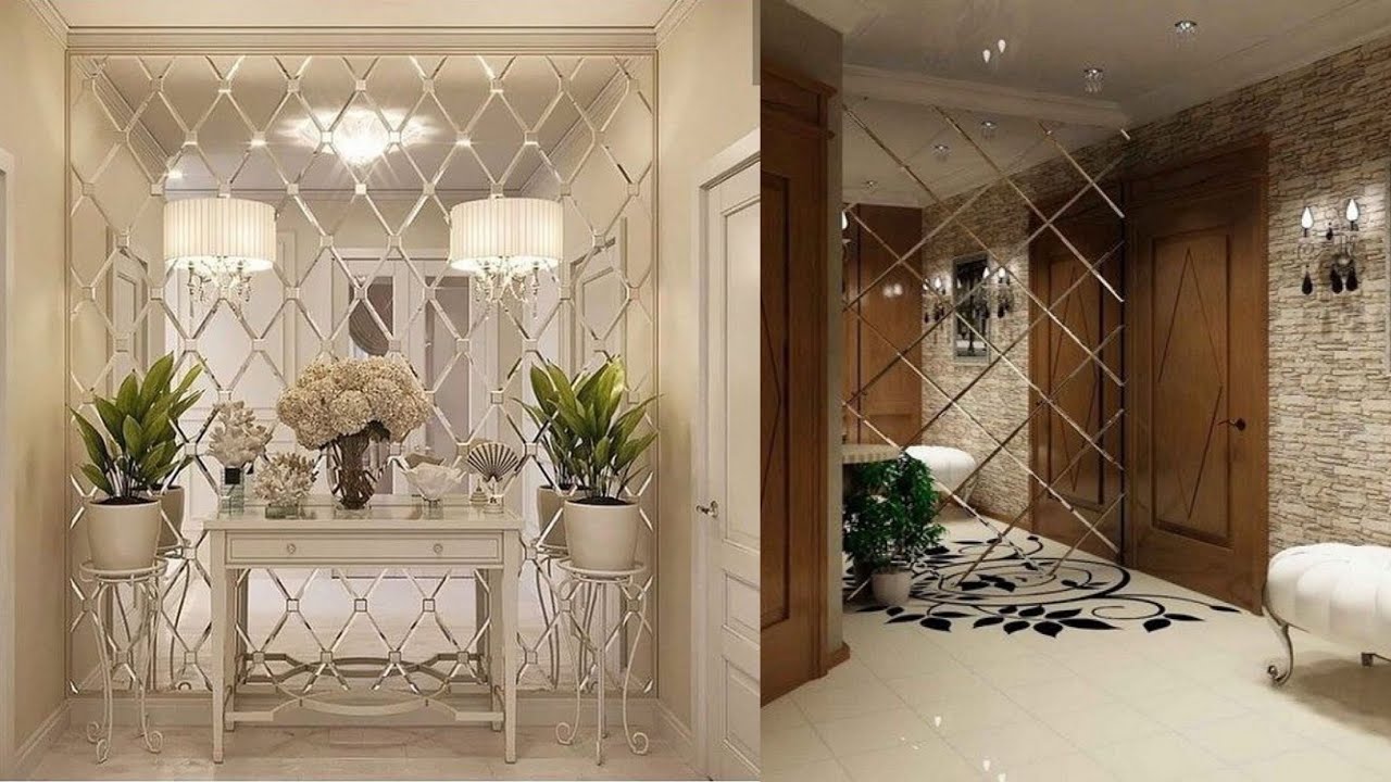 Beautiful mirror glass wall panel ideas - YouTube