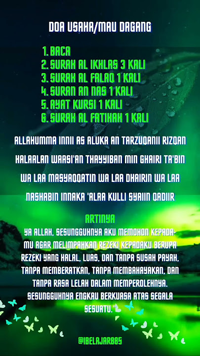DOA DIJAMIN LARIS DALAM USAHA  DAGANG#shrots