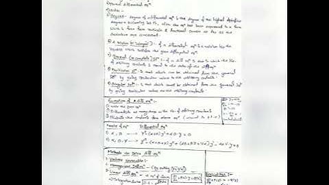 GATE Mathematics Differential equations short notes