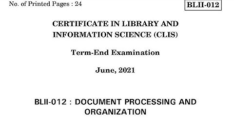 Blii 012 Previous year question paper june 2021 | clis IGNOU blii 012 june 2021 answer key #clis