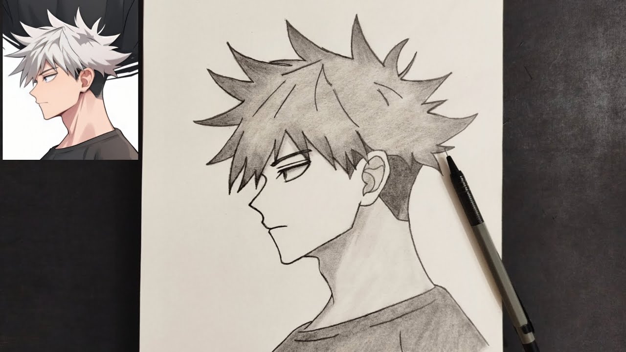How to draw Lu Guang from link click / Cute boy anime tutorial drawing ...